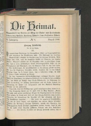 10. Jahrgang. No. 8. August 1900.