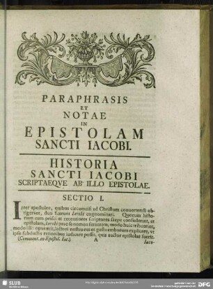 Historia Sancti Jacobi Scriptaeque Ab Illo Epistolae