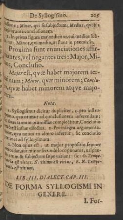 Cap. III. De Forma Syllogismi In Genere.
