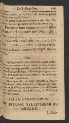 Cap. III. De Forma Syllogismi In Genere.