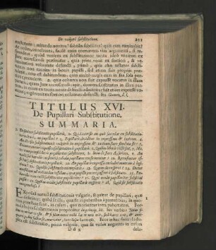 Titulus XVI. De pupillari substitutione.