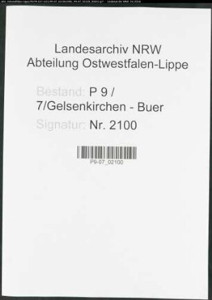 Sterberegister Standesamt Gelsenkirchen-Buer