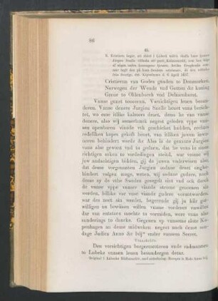 45. [K. Kristiern till rådet i Lübeck, förord för en tjenare att återfå seqvestreradt gods, dat. Köpenhamn d. 6 April 1457.]