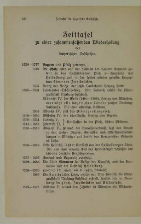 Zeittafel zu einer zusammenfassenden Wiederholung der bayerischen Geschichte