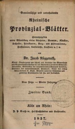 Gemeinnützige und unterhaltende rheinische Provinzial-Blätter, 4. 1837, Nr. 2