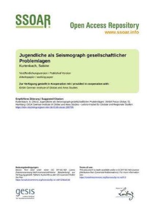 Jugendliche als Seismograph gesellschaftlicher Problemlagen