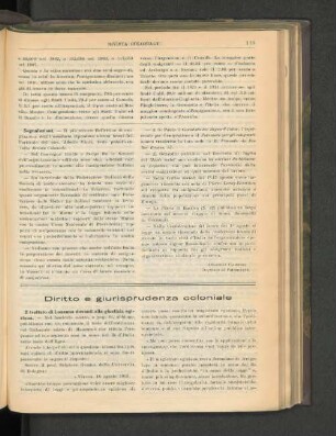Diritto e giurisprudenza coloniale.