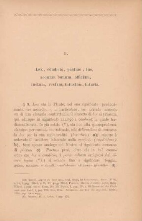 II. Lex, condicio, pactum, ius, aequum bonum, officium, iustum, rectum, iniustum, iniuria