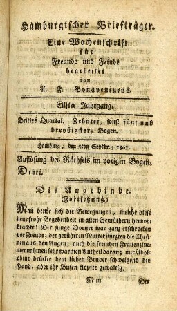 Zehnter, sonst fünf und dreyßigster, Bogen