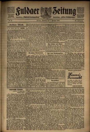 Dritte Ausgabe vom Samstag, den 01. Februar 1908.