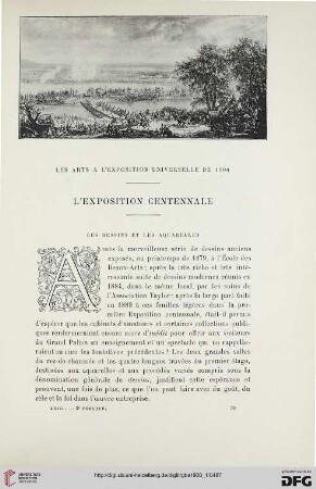 3. Pér. 23.1900: L' exposition centennale - Les dessins et les aquarelles : les arts à l'Exposition Universelle de 1900