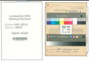 Entnazifizierung Rudolf Specht , geb. 24.08.1889 (Haendler)