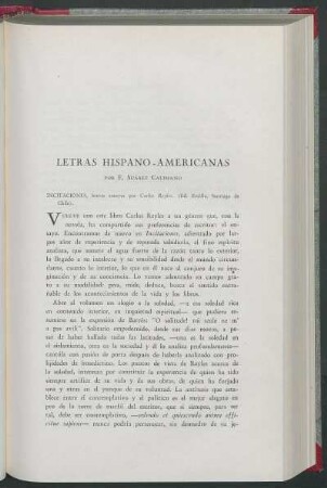 Letras hispanoamericanas