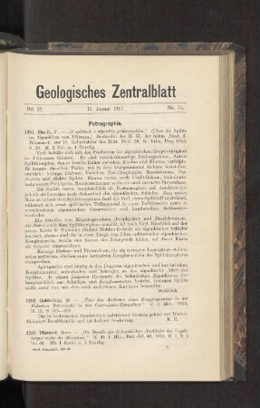 15. Januar 1917. No. 15.