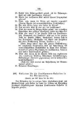 Collecten für die Taubstummen-Anstalten in der Rheinprovinz : [IV. Elementarschulwesen]