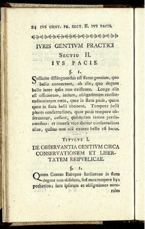 Sectio II. Ius Pacis.
