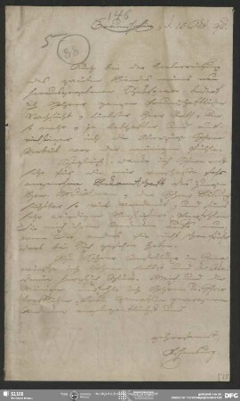 Eigenh. Brief von Johann Joachim Eschenburg an August Wilhelm von Schlegel, Braunschweig, 15.10.1798