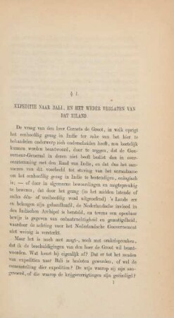 §1. Expedite naar Bali, en het weder verlaten van dat eiland