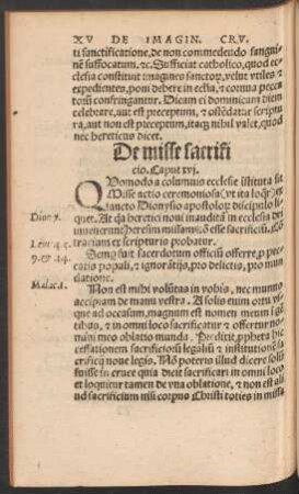 De misse sacrificio. Caput xvi.