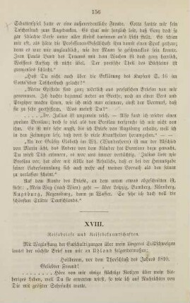 156-170, XVIII. Reisebriefe und Reisebekanntschaften