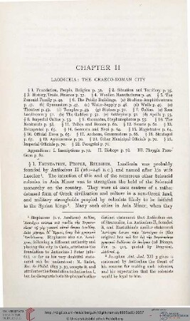 Chapter II: Laodiceia : The graeco-roman city
