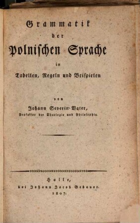 Grammatik der polnischen Sprache in Tabellen, Regeln und Beispielen