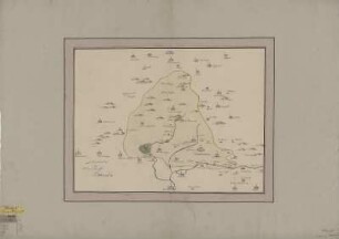 Karte der Herrschaft Sonnewalde, Handzeichnung, um 1790? : Delineation der Herrschaft Sonnewalde. - [S.l.] , [um 1790?]. - 1 Kt. : Handzeichng. ; 43 x 33 cm
