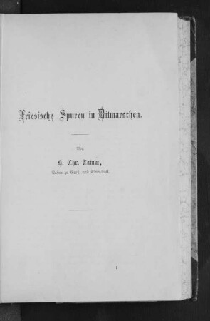 Friesische Spuren in Dithmarschen