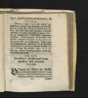 Cap. XXVI. Von Gilten/ Zünfften und Handwercken/ und derselben Statuten.
