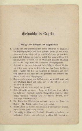 Gesundheits-Regeln