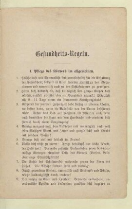 Gesundheits-Regeln