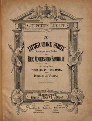 20 Lieder ohne Worte : = Romances sans paroles