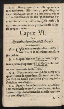 Caput VI. De Quantitati mensurali & divisione notarum.