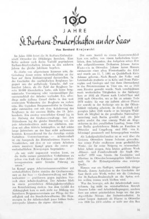 Hundert Jahre St. Barbara Bruderschaften an der Saar