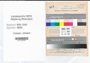 Entnazifizierung Johann Vossen, geb. 06.10.1912 (Postinspektor)