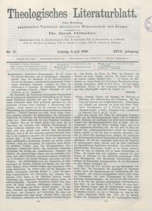 314-316 [Rezension] Weiss, Johannes, Die Offenbarung des Johannes
