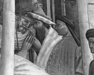 Sinopien zum Freskenzyklus der Assunta-Kapelle — Menschliche Köpfe in Tondi