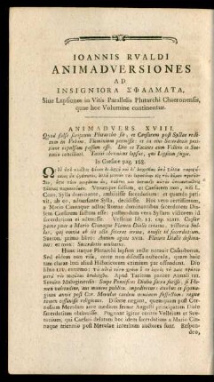 Ioannis Rualdi Animadversiones Ad Insigniora Sphalmata