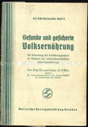 Nationalsozialistische Schrift zur Ernährungsreform
