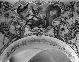 König David spielt Harfe : König David spielt Harfe. Fresko (um 1744; J. F. Fromiller). Ossiach, Pfarrkirche Mariä Himmelfahrt