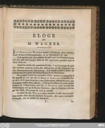 Eloge De M. Wagner.