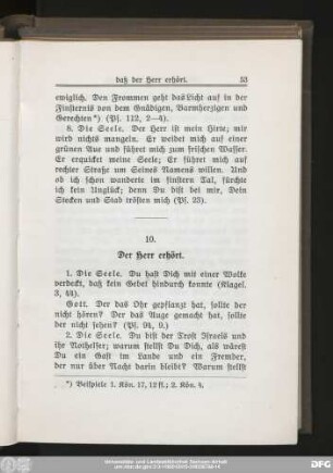 10. Der Herr erhört.