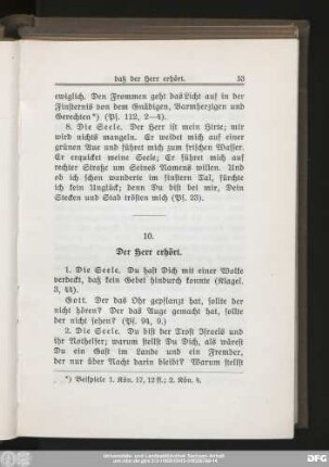 10. Der Herr erhört.