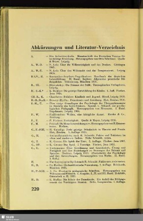 Abkürzungen und Literatur-Verzeichnis