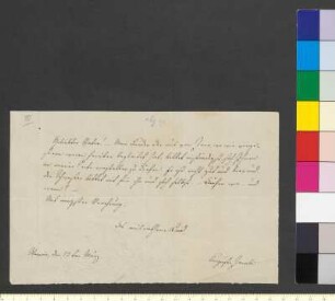 Brief von Jacobi, Auguste an Goethe, Johann Wolfgang von