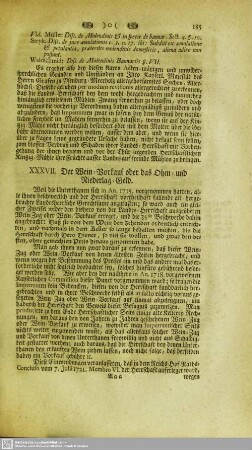 XXXVII. Der Wein-Vorkauf oder das Ohm- und Niederlag-Geld