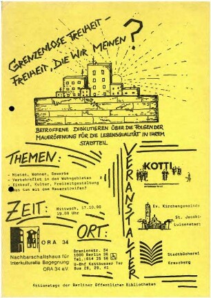 Flugschrift: Grenzenlose Freiheit - Freiheit, die wir meinen? 1990