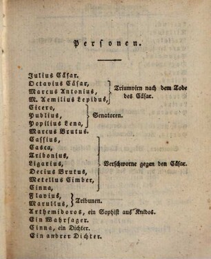 Shakespear's dramatische Werke. 9. Julius Cäsar. Antonius und Kleopatra. - 1825. - 442 S. : 1 Ill.