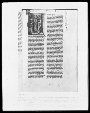 Heisterbacher Bibel — Initiale V (iginti), darin Elkanas Opfer, Folio 110recto