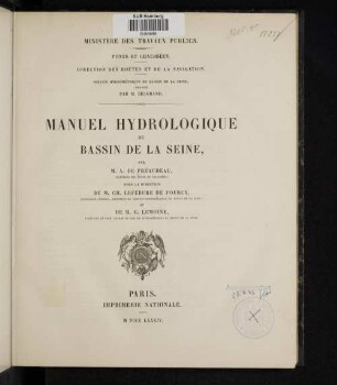 Manuel hydrologique du bassin de la Seine